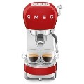Smeg Retro Style Manual Espresso Coffee Machine with Milk Frother - Red