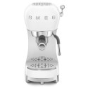 ECF02WHUK Smeg Retro Style Manual Espresso Coffee Machine with Milk Frother - White