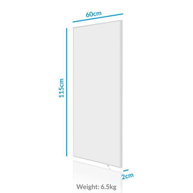 electriQ 700W Wall Mountable Infrared Panel Heater H1150xW600xD20 - White  ECFIRPH7W | Appliances Direct