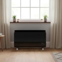ECGH20WB electriQ 2000W Smart Curved Designer Glass Panel Heater - Wall Mountable & Bathroom Safe - Black
