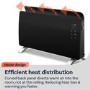 electriQ 2000W Smart Curved Designer Glass Panel Heater - Wall Mountable & Bathroom Safe - Black