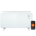 ECGH20WW electriQ 2000W Smart Curved Designer Glass Panel Heater - Wall Mountable & Bathroom Safe - White