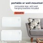 Refurbished electriQ 2000W Smart Curved Designer Glass Panel Heater - Wall Mountable & Bathroom Safe - White