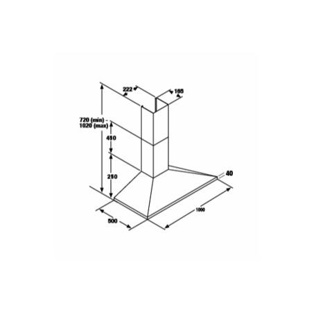 Refurbished CDA Level 1 ECH101BL 100cm Chimney Cooker Hood Black