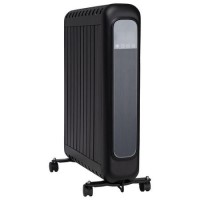electriQ 2400W Smart Oil-Free Electric Portable Radiator With LED Display - Black