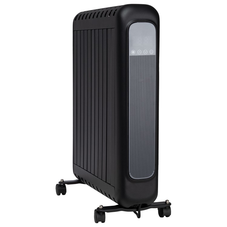 electriQ 2400W Smart Oil-Free Electric Portable Radiator With LED Display - Black