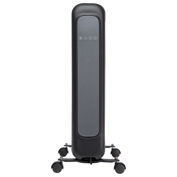 electriQ 2400W Smart Oil-Free Electric Portable Radiator With LED Display - Black