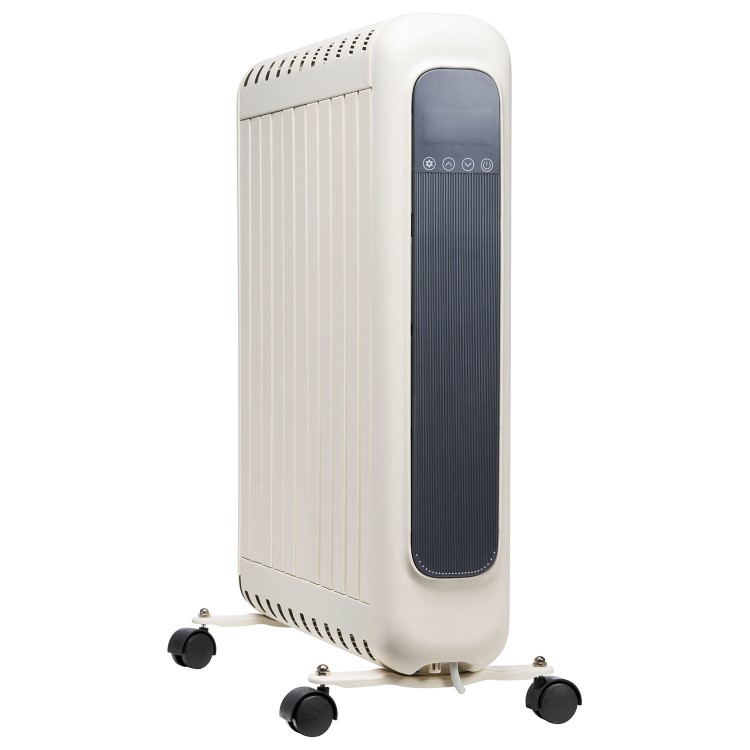 electriQ 2400W Smart Oil-Free Electric Portable Radiator With LED Display - White