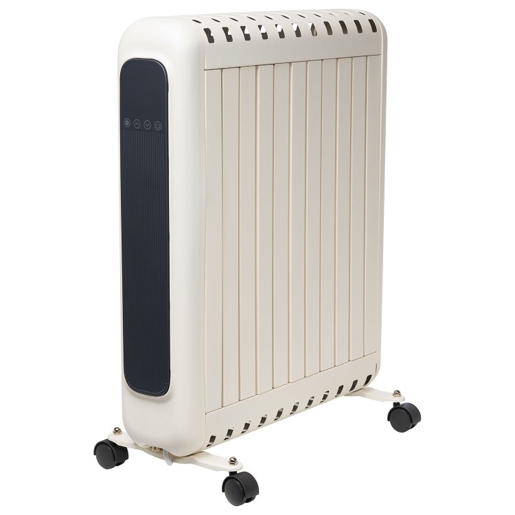 electriQ 2400W Smart Oil-Free Electric Portable Radiator With LED Display - White