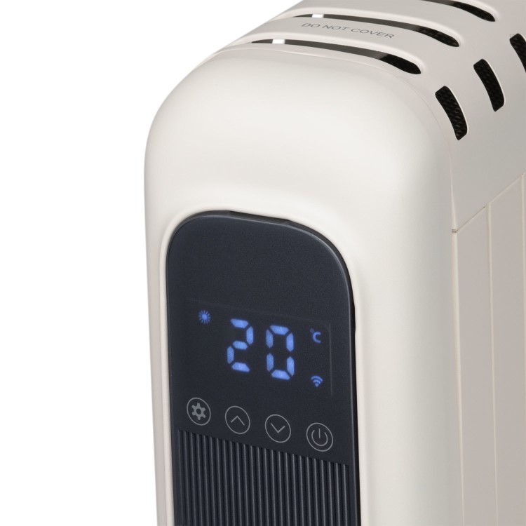 electriQ 2400W Smart Oil-Free Electric Portable Radiator With LED Display - White