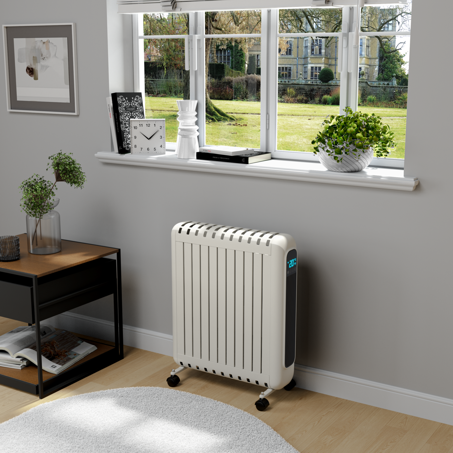Detachable Radiator electriQ 2400W Smart WiFi Oil Free Portable Radiator with Thermostat ...