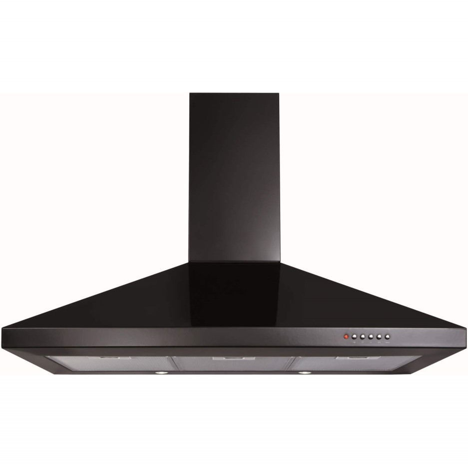 CDA ECH91BL Level 1 90cm Wide Chimney Cooker Hood Black Appliances Direct