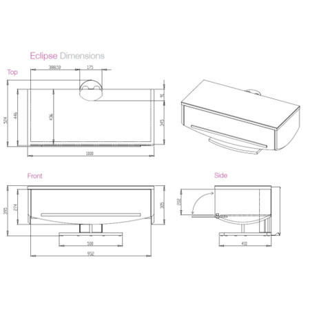 Off The Wall Eclipse 1000 Black TV Cabinet - Up to 55 Inch