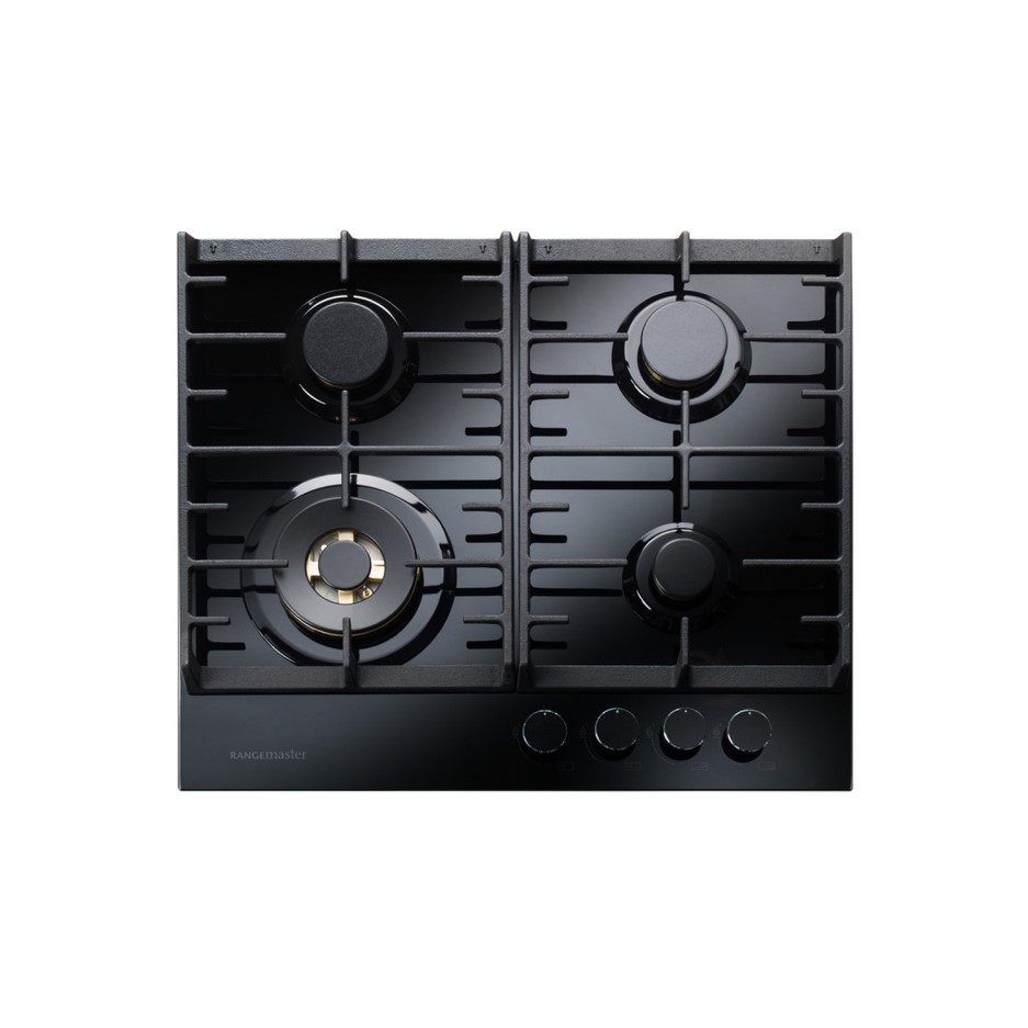 Rangemaster ECL60HPNGFBLBL Eclipse 58cm Four Burner Gas Hob With Wok