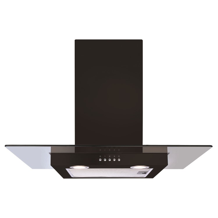 Refurbished CDA ECN72BL 70cm Flat Glass Chimney Cooker Hood Black