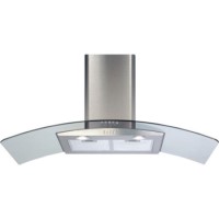 Refurbished CDA ECP102SS 100cm Curved Glass Chimney Cooker Hood Stainless Steel
