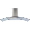 GRADE A1 - CDA ECP112SS Curved Glass 110cm Chimney Cooker Hood Stainless Steel