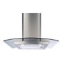 Refurbished CDA ECP62SS 60cm Curved Glass Chimney Cooker Hood Stainless Steel