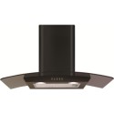 A1/ECP72BL Refurbished CDA ECP72BL 70cm Curved Glass Chimney Cooker Hood Black