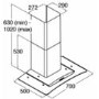 Refurbished CDA ECP72SS 70cm Curved Glass Chimney Cooker Hood Stainless Steel