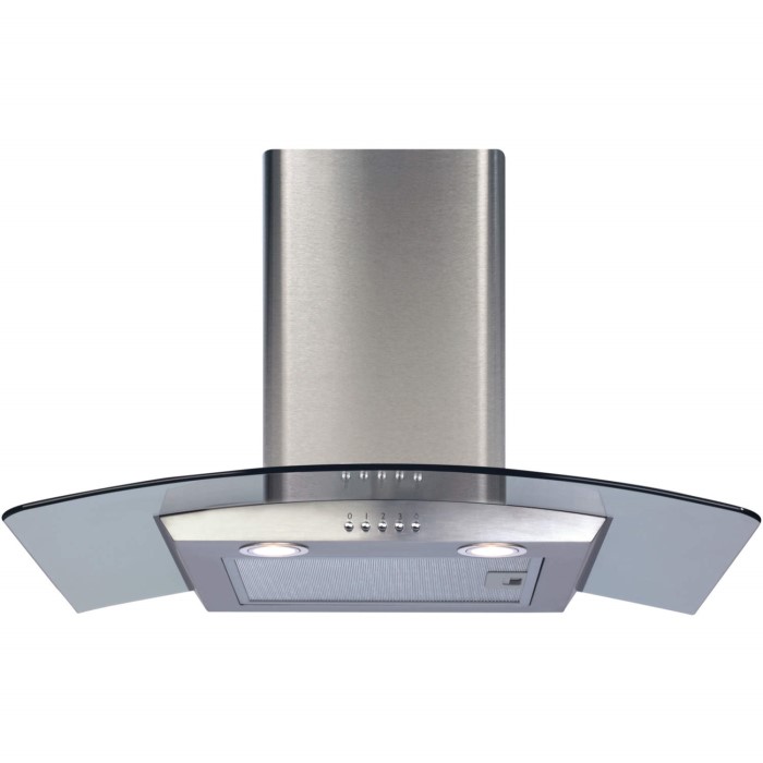 CDA ECP72SS Curved Glass 70cm Chimney Cooker Hood Stainless Steel