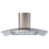 GRADE A2 - CDA ECP92SS Curved Glass 90cm Chimney Cooker Hood Stainless Steel