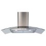 Refurbished CDA ECP92SS 90cm Curved Glass Chimney Cooker Hood Stainless Steel