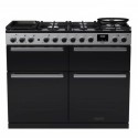 EDDLB110DFGBLK/CM1 Rangemaster Edge Deluxe 110cm Base Cavity Dual Fuel Range Cooker - Black Glass