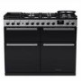 Rangemaster Edge Deluxe 110cm Base Cavity Dual Fuel Range Cooker - Black Glass