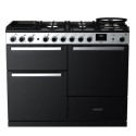 EDDLO110DFGBLK/CM1 Rangemaster Edge Deluxe 110cm Dual Fuel Range Cooker - Black Glass