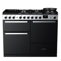 Rangemaster Edge Deluxe 110cm Dual Fuel Range Cooker - Black Glass Rangemaster Edge Deluxe 110cm Dual Fuel Range Cooker - Black Glass