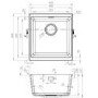 1 Bowl Black Granite Composite Inset or Undermount Kitchen Sink & Waste - 430 x 460mm - Eden
