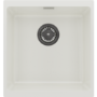 1 Bowl White Granite Composite Inset or Undermount Kitchen Sink & Waste - 430 x 460mm - Eden