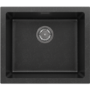 1 Bowl Black Granite Composite Inset/Undermount Kitchen Sink & Waste Kit - 533 x 457mm - Eden