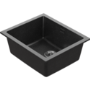 1 Bowl Black Granite Composite Inset/Undermount Kitchen Sink & Waste Kit - 533 x 457mm - Eden