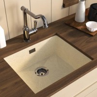 Single Bowl Stone Inset Granite Composite Kitchen Sink with Waste Kit - Enza Eden