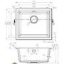 1 Bowl White Granite Composite Inset/Undermount Kitchen Sink & Waste Kit - 533 x 457mm - Eden