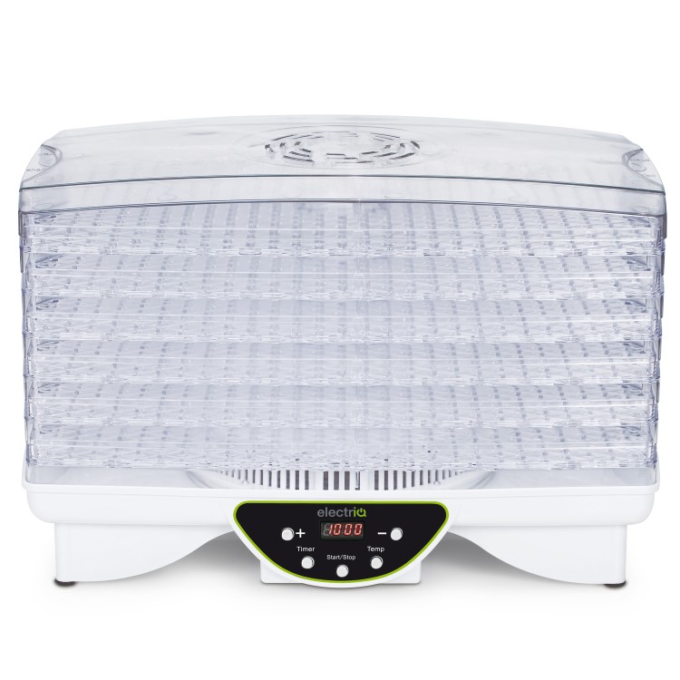 GRADE A1 - electriQ Maxi Digital Food Dehydrator with Adjustable Temperature and  48 Timer and collapsible trays