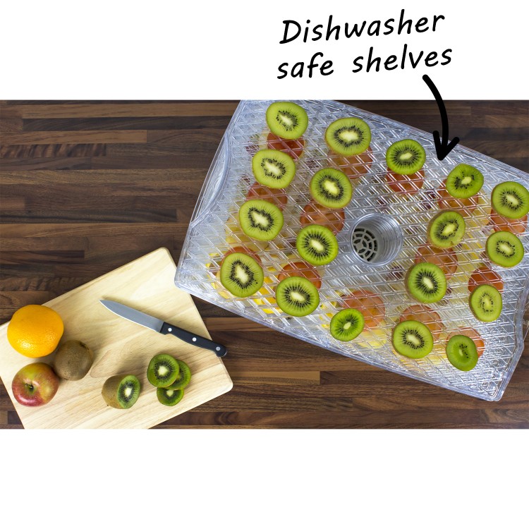 GRADE A2 - electriQ Maxi Digital Food Dehydrator with 6 Collapsible Shelves and 48 Hour Timer