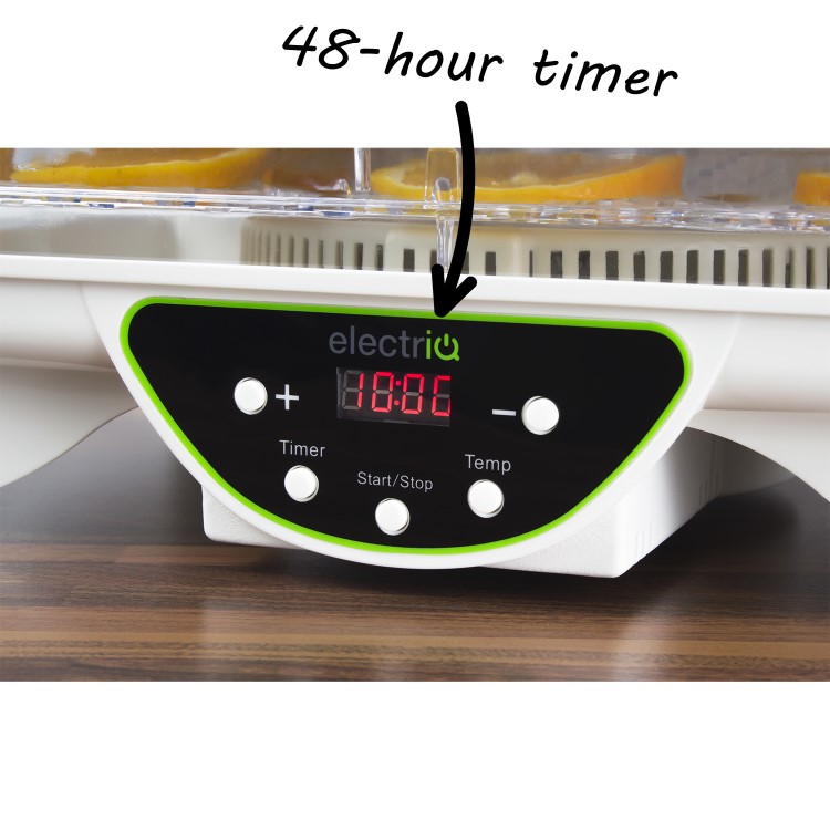 GRADE A2 - electriQ Maxi Digital Food Dehydrator with 6 Collapsible Shelves and 48 Hour Timer