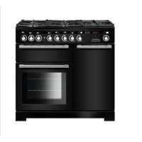 GRADE A1 - Rangemaster EDL100DFFBLC Encore Deluxe 100cm Dual Fuel Range Cooker Black