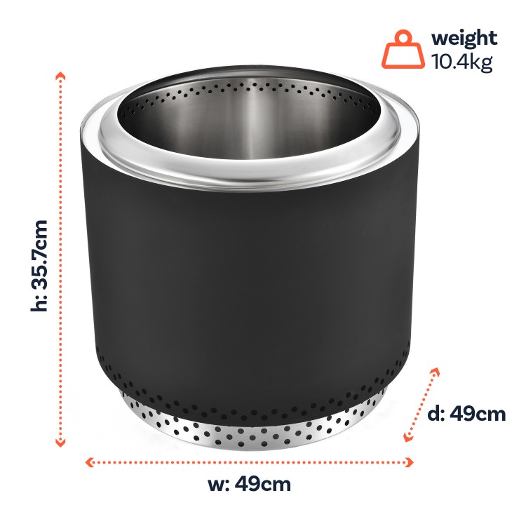 electriQ Smokeless Firepit - Black