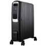 electriQ 2500W Smart Oil Filled Radiator with Thermostat and Weekly Timer - Black