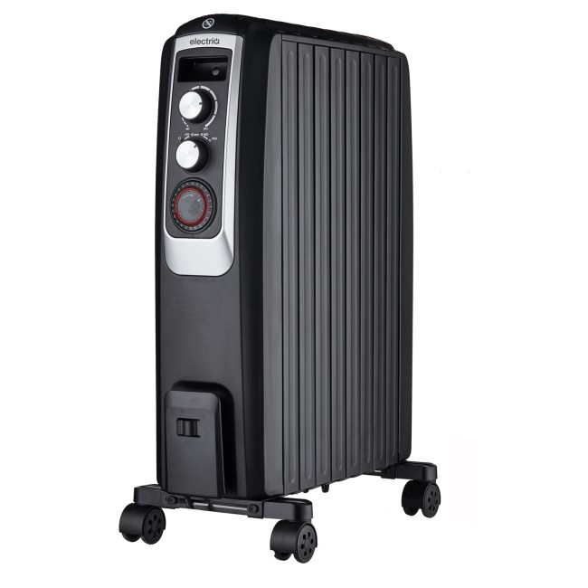 electriQ Portable 8 Fin Oil Filled Radiator - Black EDR-TRM0820B |  Appliances Direct