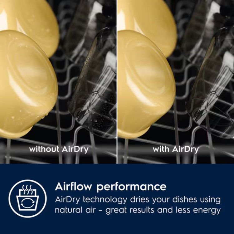 Electrolux 300 AirDry Integrated Dishwasher - F Rated Black control panel