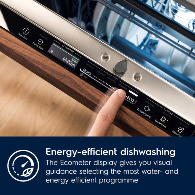 Electrolux 300 AirDry Integrated Dishwasher - F Rated Black control panel