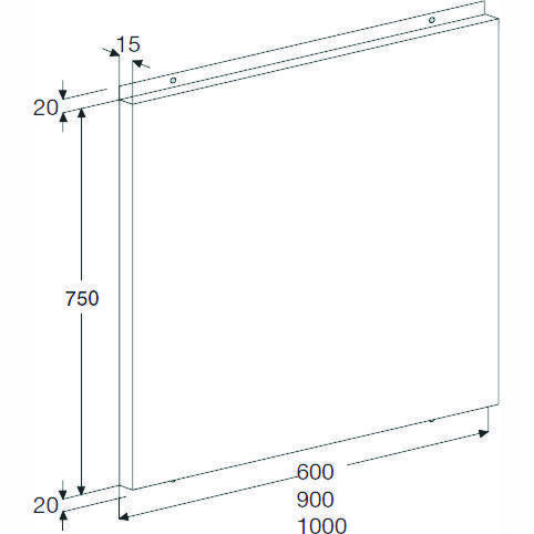 Electrolux EFB175X 100cm Stainless Steel Splashback