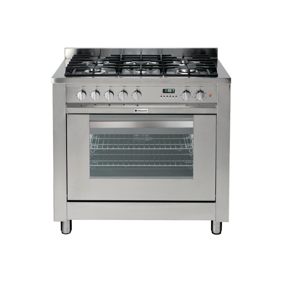 Hotpoint EG900XS Single Oven 90cm Wide Dual Fuel Range Cooker Stainless