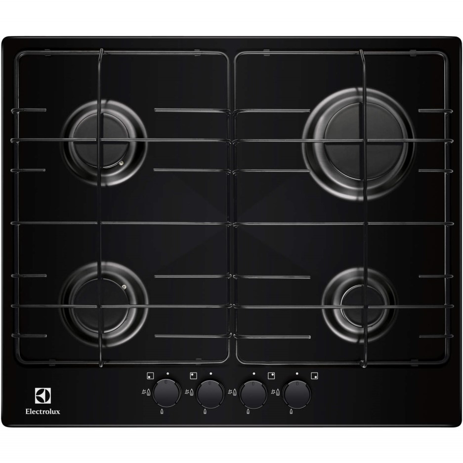 Electrolux EGG6242NOK 58cm Wide Black Four Burner Gas Hob | Appliances