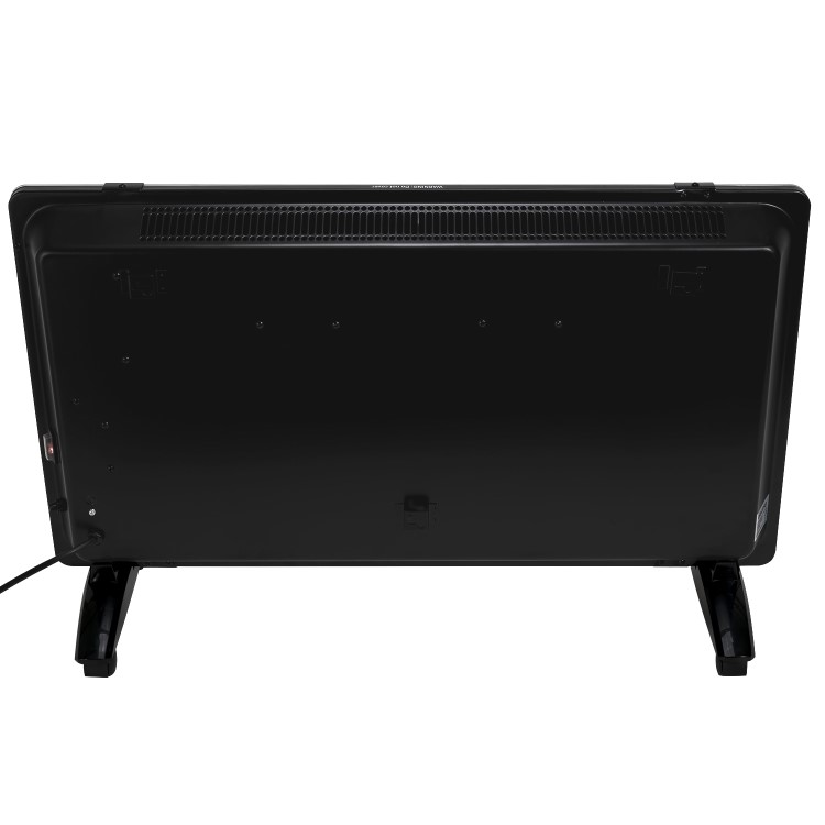Refurbished electriQ 2000W Black Designer Glass Heater Wall Mountable Low Energy with Smart WiFi Alexa Ultra Slim only 8cm Bathroom Safe IP24